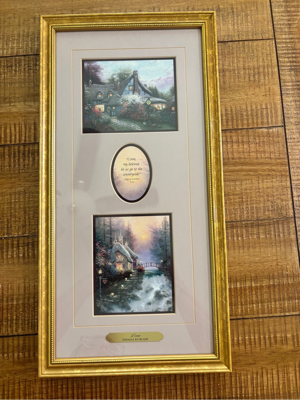 Thomas Kinkade Framed Cottage Print with Gold Frame —